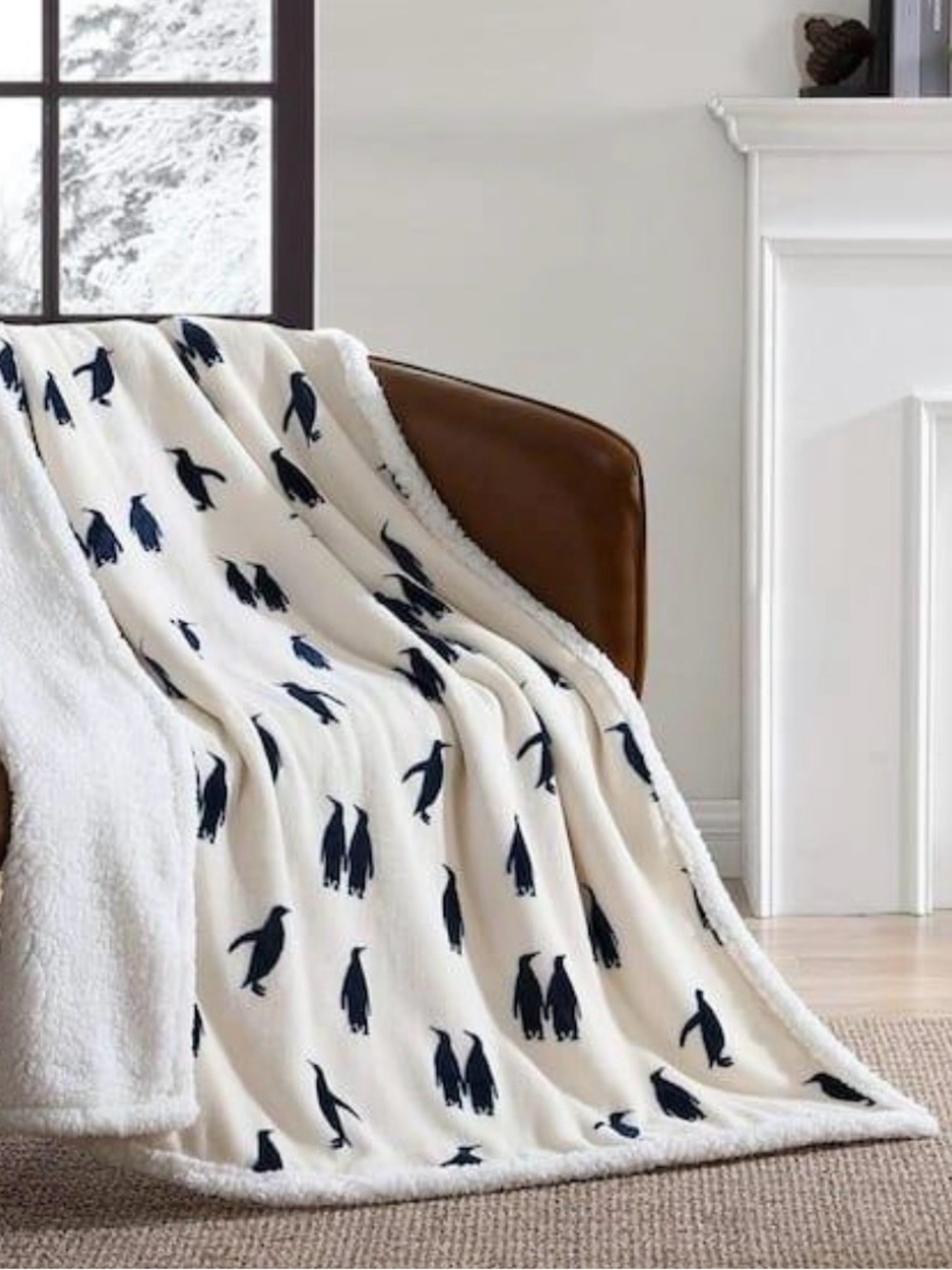 NEW & FACTORY SEALED!Eddie Bauer Home Emperor Penguin Ultra-Plush Throw Blanket